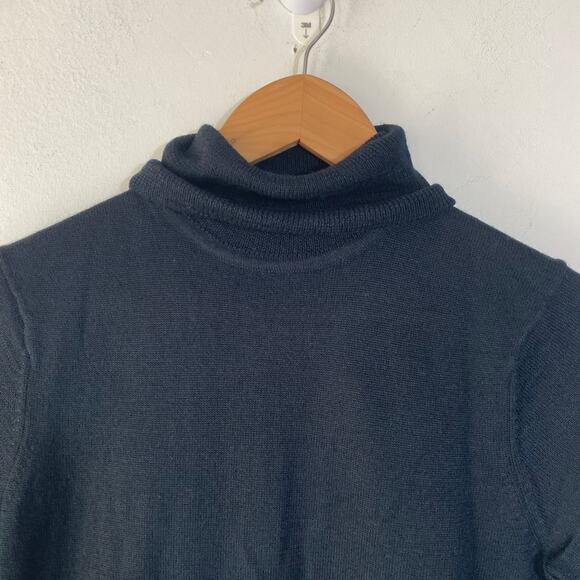 Dialogue XS Short Sleeve Turtleneck Classic Merino Blend Sweater Quiet Luxury‎ - Picture 2 of 5